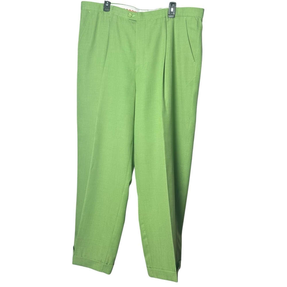 Edition Size 42 Vintage Pleated Pants Trousers Green Apple Summer Spring